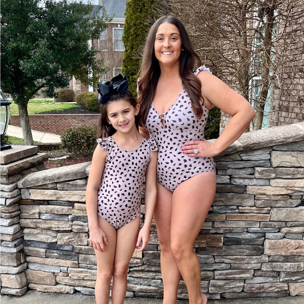 Marie Nicole Boutique Mom Mommy & Me Cheetah Ruffle One-Piece Swimsuit